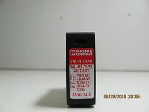 PHOENIX CONTACT VAL-MS-T1/T2 48/12.5 ST PLUG-IN LIGHTNING ARRESTOR