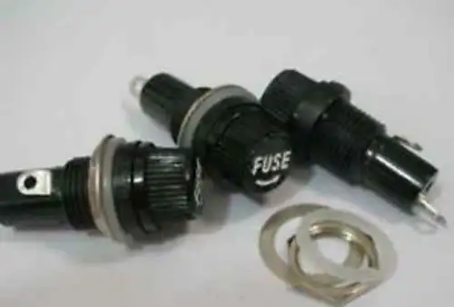 200Panel Round Dash Mount Fuse Holder Spade Terminals