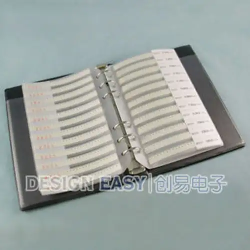 0201 smd resistor kit 106values x50pcs =5300pcs smt assortment pack book