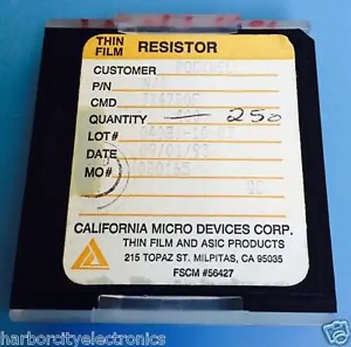 TX47R0F CALIFORNIA MICRO DEVICES RESISTOR THIN FILM ROCKWELL 250/units