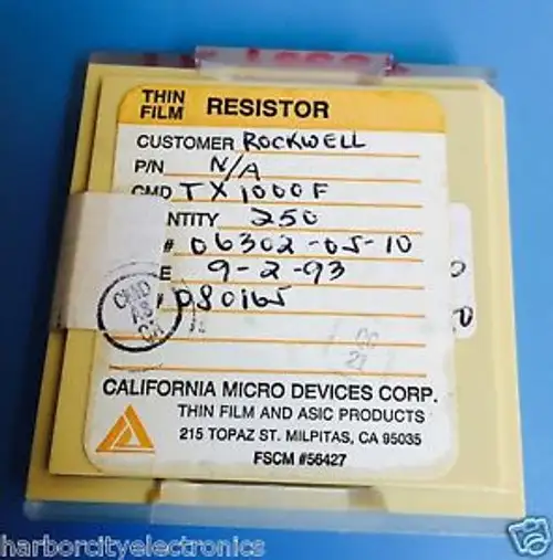 TX1000F CALIFORNIA MICRO DEVICES RESISTOR THIN FILM ROCKWELL 250/units