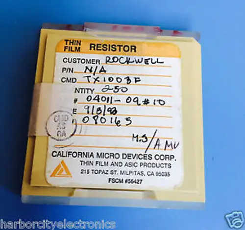 TX1003J CALIFORNIA MICRO DEVICES RESISTOR THIN FILM ROCKWELL 106/units