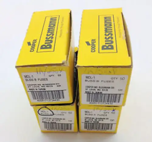 COOPER BUSS FUSES MDL-1 2 PACKS DE 50 CHACUN 1 AMP 250 VAC