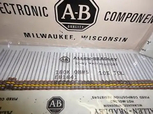 Nos 1000Pcs Allen Bradley Rc20 180K-1/2-10% Carbon Comp. Resistor