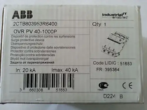 Abb Ovr Pv 40-1000P Surge Protective Device
