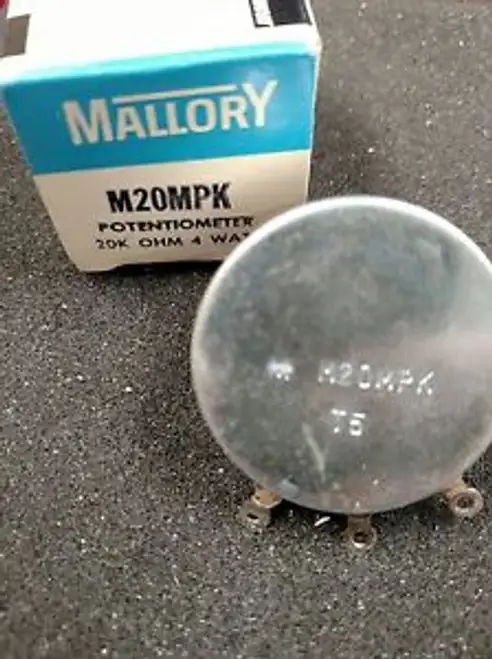 M20Mpk Mallory Potentiometer 4 20K Ohm 4 Watt And Rare