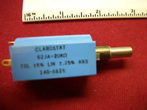 62Ja-20K Honeywell/Clarostat Brand Linear Tap 10 Turn 20K Ohm 2Watt