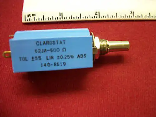 62Ja-500 Honeywell/Clarostat Brand Linear Tap 10 Turn 500 Ohm 450V 2W