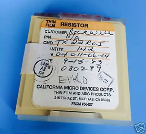 Tx22R0J California Micro Devices Resistor Thin Film Rockwell 142/Units