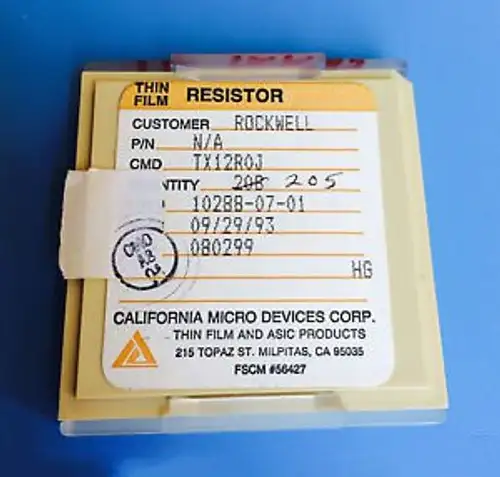 Tx12R0J California Micro Devices Resistor Thin Film Rockwell 205/Units