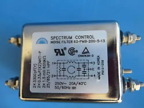 Spectrum Control 62-Pmb-200-5-13 Noise Filter Threaded Studs 250V 20A - Of 20