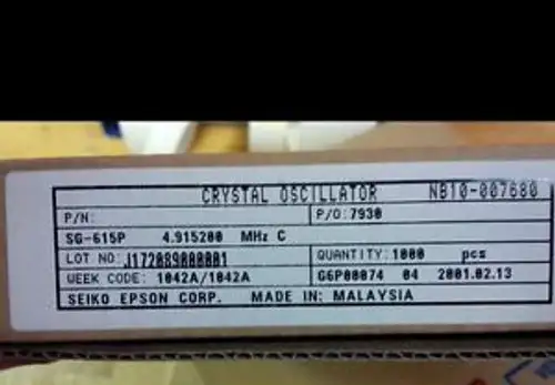 1 Factory 1000 Pc Tape And Reel Sg-615P 4.915200 Mhz C
