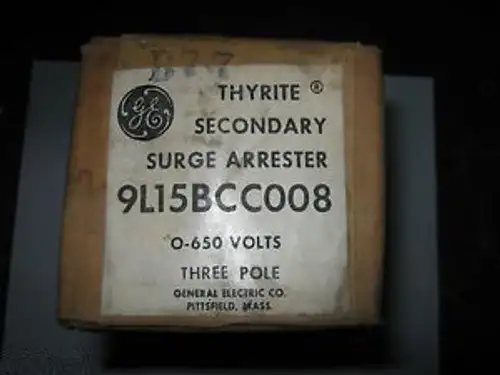 Ge 9L15Bcc008 Thyrite Secondary Surge Arrestor 3 Pole 0-650 Volts