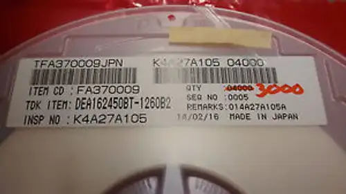 Dea162450Bt-1260B2 Tdk Rf Bandpass Filter 3000 Reel