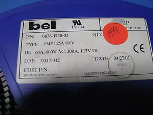 Bel Fuse 1.25A 600V Telecom Smp Part # 0678-1250-02 1700 Pc Partial Reel