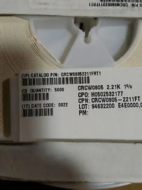 CRCW08052211FRT1 600000 PCS 5K REELS CRCW08052.21K1%