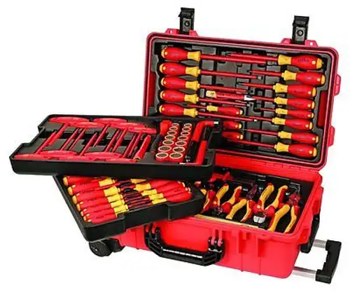 Wiha 32800 Insulated Tool Set With Screwdrivers Cutters Pliers And Sockets