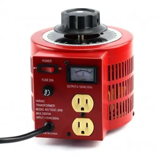(Tdgc-2Km) Variac Variable Ac Power Transformer With Meter 0-130 Vac Max20A