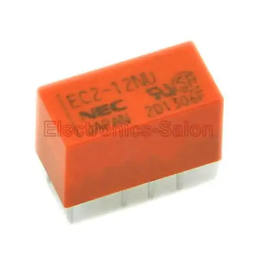 100X Nec Ec2-12Nu Dip Signal Relay Dc 12V Slim Type Dpdt/2 Form C