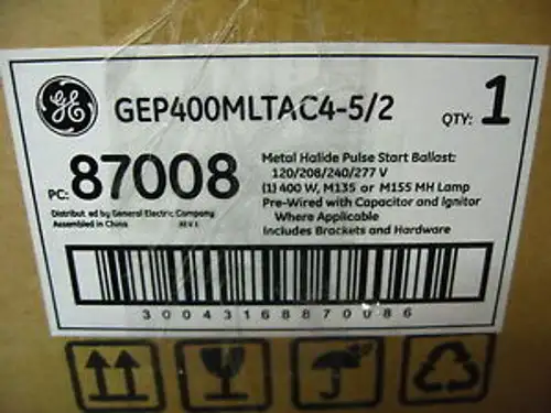 Ge 87008 - Gep400Mltac4-5 Metal Halide Ballast Kit D-6