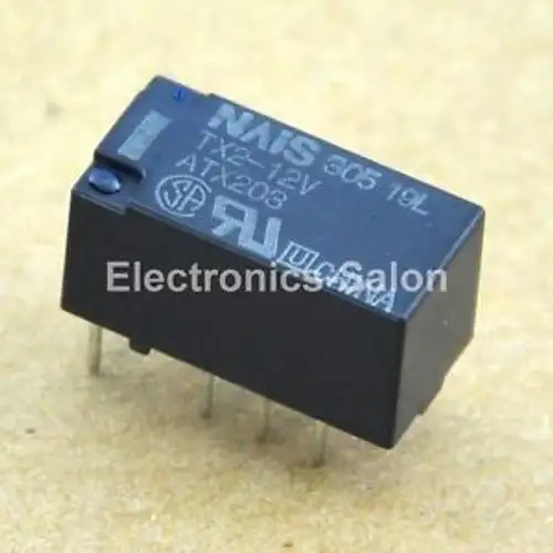 100X Panasonic Tx2-12V Signal Relay High Breakdown Voltage Dpdt/2 Form C Dc.