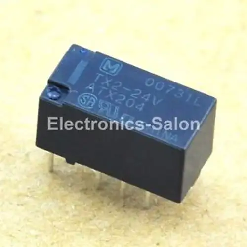 100X Panasonic Tx2-24V Signal Relay High Breakdown Voltage Dpdt/2 Form C Dc.