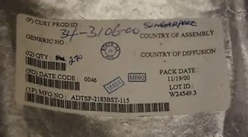 Analog Devices 34-3106-00 Adtsp-2183Bst-115 270