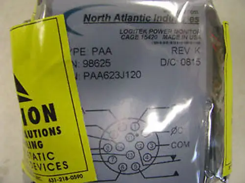 North Atlantic Ind. Logitek Phase Monitor Paa623J120 Nsn: 5945-01-327-0954