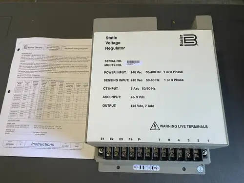 Basler Electric SR8A-2B16B3A Static Voltage Regulator