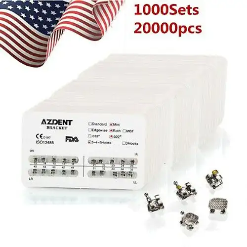 1000Set Dental Orthodontics Metal Brackets Mini Roth.022 Hooks 3 4 5 Ca Location