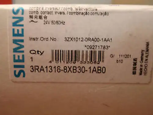 Siemens Reversing Contactor 3RA1316-8XB30-1ABO