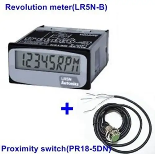Revolution Detector Meter Indicator with Switch RPM RPS Hz LR5N-B + PR18-5DN