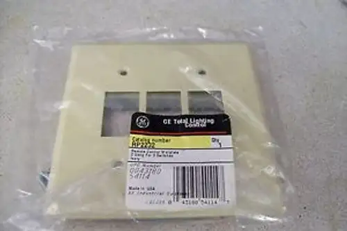 6 GE RP2232 IVORY 3 SW. PLATE WITH GE RR7 RELAYS