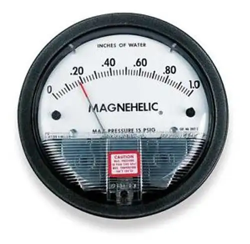 DWYER INSTRUMENTS 2000-0 Pressure Gauge 0 to 0.5 In H2O