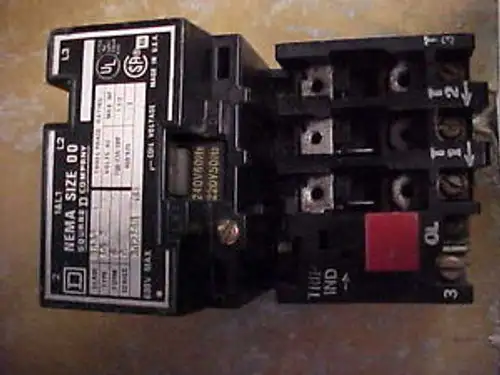 SQUARE D NEMA SIZE 00 8536 A0-2 SERIES C STARTER 240V COIL ZL-37