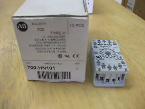 Allen Bradley Relay Socket Base 700-Hn101 Clean Unmarked Factory Of 10 Grey
