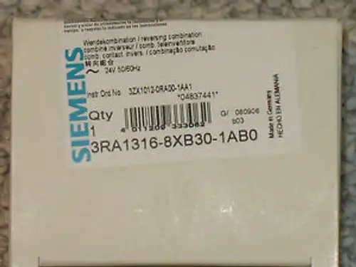 Siemens 3Ra1316-8Xb30-1Ab0 Reversing Contactor 9A