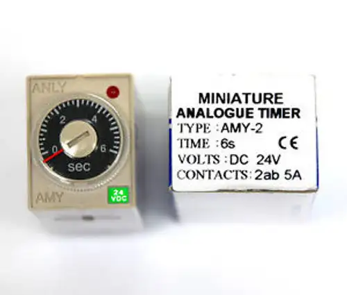 10x Mini Size Industrial Timer AMY-2 2ab 5A CE ANLY 64x28.6x22.3mm = OMRON H3Y-2