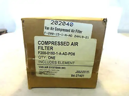 New In Van Air F200-0150-1-A-Ad-Pd6 Filter With Element