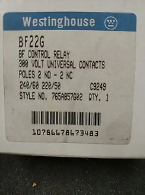 Bf22G 1 Westinghouse Bf Control Relay 300V