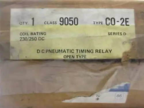 Square D 9050 C0-2E Dc Pneumatic Timing Relay