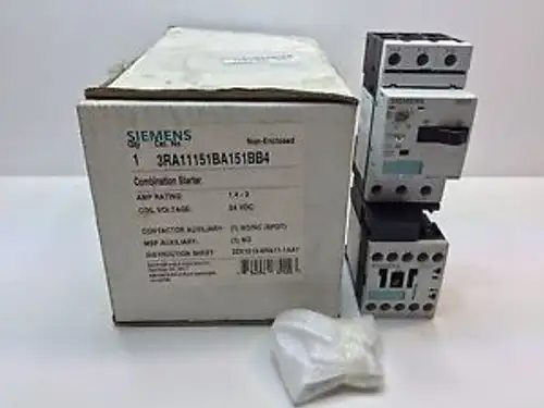 New Siemens Combination Starter 3Ra1115-1Ba15-1Bb4 3Ra11151Ba151Bb4 24 Vdc