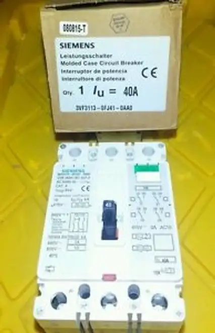 Siemens 3Vf3113-0Fj41-0Aa0 3-Pole Circuit Breaker 40 Amp