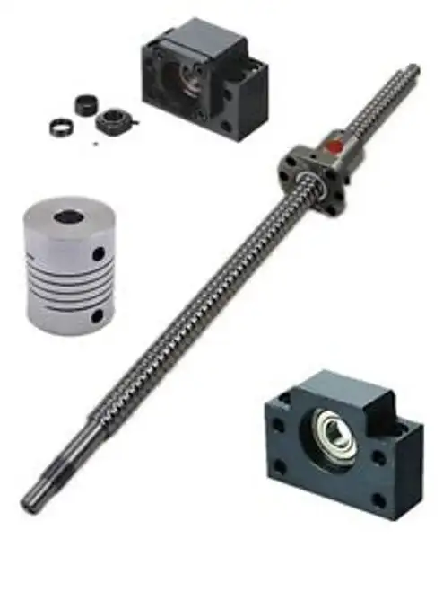 Ballscrew2005-L1000Mm With Ballnut With End Machining +1Set Bk15/Bf15+Coupler Qc