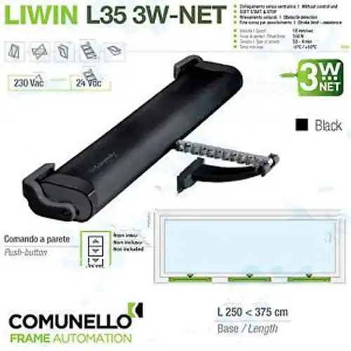 Liwin L35 3W-Net 230V 350N Black Synchronized Motors Chain For Windows