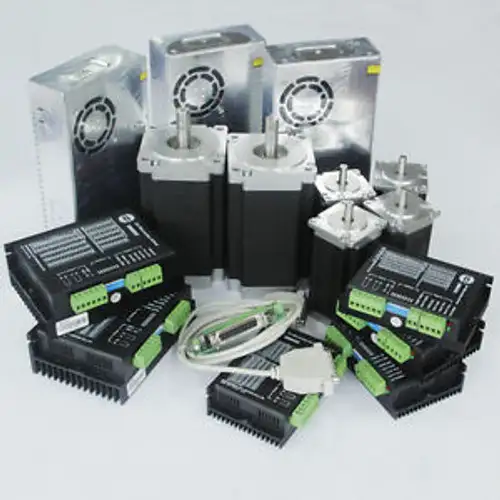 6Axis Nema23 Stepper Motor 425Oz Single Sahft & Driver Dm542A 3Pcs Power Cnc