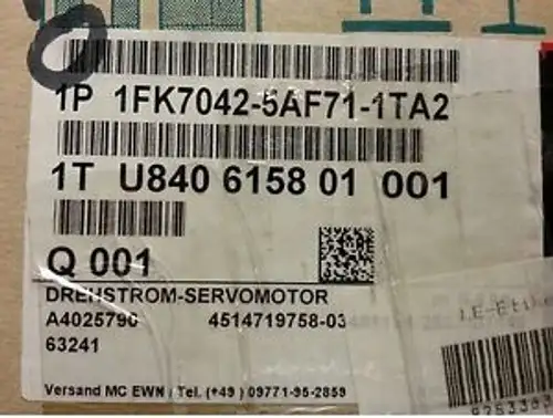 Siemens Servo Motor 1FK7 1FK7042-5AF71-1TA2