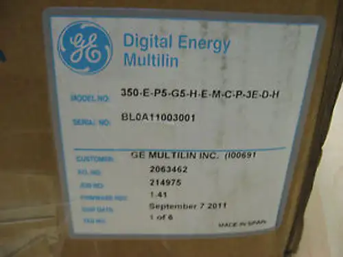 NEW GE MULTILIN 350 FEEDER PROTECTION RELAY 350-E-P5-G5-H-E-M-C-P-3E-D-H