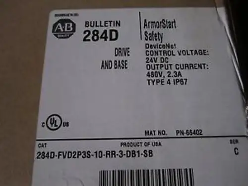 New Allen Bradley 284D-Fvd2P3S-10-Rr-3-Db1 Armorstart Motor Controller