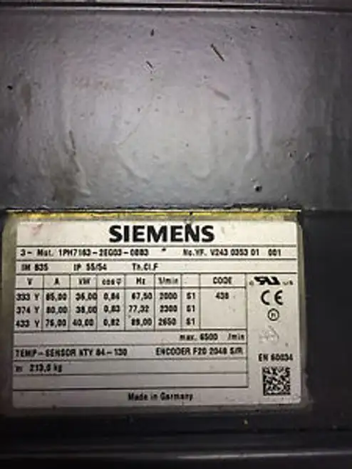 SIEMENS SERVO MOTOR 1PH7163-2EG03-0BB3